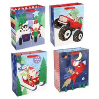 Large Christmas Whimsical Gift Bag, Assorted Designs — Dollar Tree