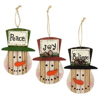 Christmas House Inspirational MDF Snowman Ornaments — Dollar Tree (SKU 259719)