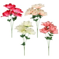 Floral Garden Artificial Anemone Flower Bush, Assorted Colors, 1-Count. — Dollar Tree