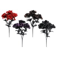 Halloween Floral Glittery Rose Bush, 6 Piece. — Dollar Tree
