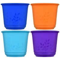 Colorful Embossed Round Plastic Planters, 5.5 in. — Dollar Tree