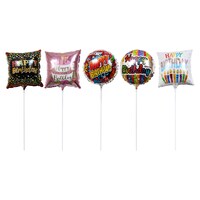 Pre-Inflated Foil Birthday Balloons Assortment with Picks — Dollar Tree
