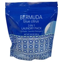 Bermuda Blue Citrus-scented 3-in-1 Laundry Detergent, 10-Piece Pack — Dollar Tree