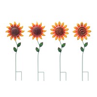 Harvest Season Metal Sunflowers Stakes, 24x5.375-in. — Dollar Tree