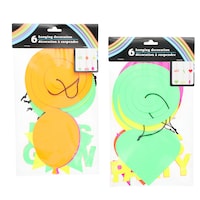 Neon Hanging Decoration, Assorted Designs, 6-Piece Pack — Dollar Tree
