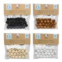 Crafters Square Wood Beads, 24-Count. — Dollar Tree