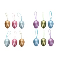 Colorful Satin-Finish Egg Ornaments, 6-Count. — Dollar Tree