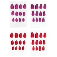 B Color Velvet False Nails, Assorted Colors, 12-Piece Pack. — Dollar Tree
