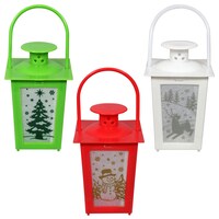 Christmas House Flicker Lanterns, 6.375x3x3 in. — Dollar Tree