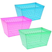 Trendy Colorful Printed Plastic Storage Bins — Dollar Tree (SKU 219431)