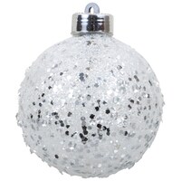 Christmas House Glittery LED Christmas Ball Ornaments, 3.5 in. — Dollar Tree penny item
