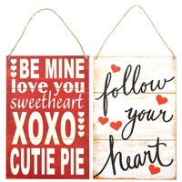 Glittery MDF Valentine's Sentiment Plaques — Dollar Tree (SKU 247852)