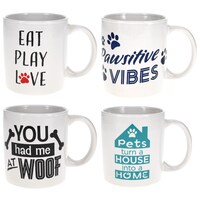 Bulk Pet Themed Novelty Stoneware Coffee Mugs 14 Oz Dollar Tree