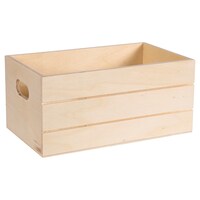 Crafter's Square Rectangular Wooden Crate with Handles — Dollar Tree