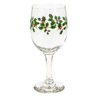 Large Clear Glass Holly Berry Wine Glasses, 11.5 oz. — Dollar Tree