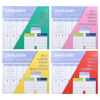 2021 Large Print Wall Calendars, 12x11 in. — Dollar Tree (SKU 306673)