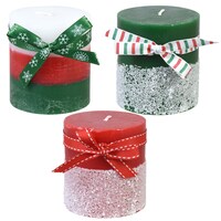 Luminesscene Unscented Decorative Holiday Pillar Candles — Dollar Tree (SKU 259700)