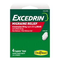 Excedrin Migraine Relief Acetaminophen Caplet, 4-Piece Pack — Dollar Tree