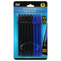 Jot Rubberized Barrel Stick Pen with 5 Black Ink & 3 Blue Ink, 8-Count. Packs — Dollar Tree