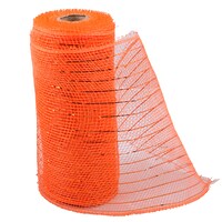 Crafter's Square Orange Decorative Mesh with Tinsel Accents, 5-yd. Rolls — Dollar Tree