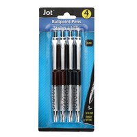 Jot Executive Comfort Grip Retractable Ballpoint Pens, 4-Count. Packs — Dollar Tree