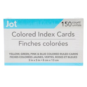 Jot Colored Ruled Index Cards, 150-ct.