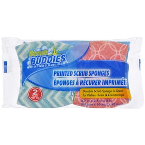 Scrub Buddies Dishwashing Foam Sponges with Handles Bottle/Glass