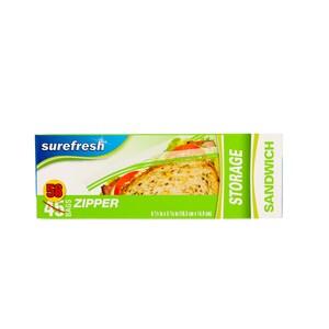 SureFresh Double-Zipper Seal Sandwich Bags,