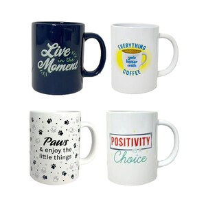 Printed Ceramic Novelty Mug, Assorted Prints And Colors, 1-ct.