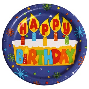 DollarTree com Happy Birthday Paper Party  Plates  9 in 
