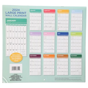 View 2024 Large Print Wall Calendar,