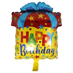 Happy Birthday Balloons Dollar Tree Happy Birthday Present Shaped Foil Balloons, 20X15-In.