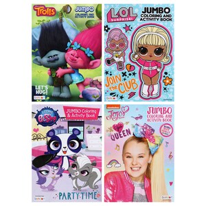 Bendon Trendy Girls' Licensed Character Jumbo Coloring and Activity Books,  10.75x7.75 in.