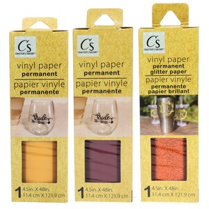 Crafter's Square Harvest Assorted Mini Permanent Vinyl Paper Rolls,  4.5x48-in.