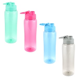 Colorful Plastic Water Bottles with Flip-Top Lids, 24 oz.