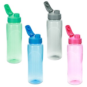 Colorful Plastic Water Bottles with Flip-Top Lids, 24 oz.