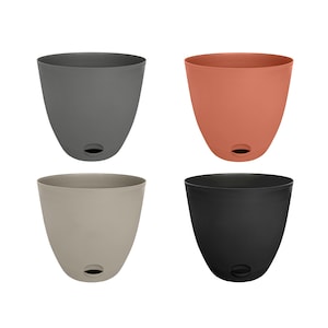 Garden Collection Self Watering Plastic Plant Pot with Saucer, 2-pc Pack.