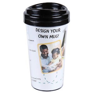 Design Your Own Travel Coffee Mug/Cup 17 fl oz. Set Of 2 Do It Yourself NEW