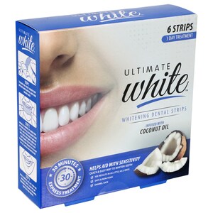 Ultimate White Whitening Strips with Coconut Oil, 6-ct.