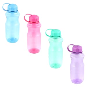 Translucent Plastic Water Bottles with Screw-On Lids, 20 oz.