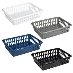 Large Rectangular Slotted Plastic Storage Baskets