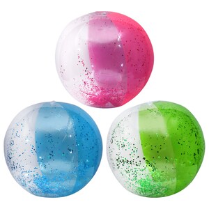 Bulk Splash-N-Swim Inflatable Glitter Beach Balls, 20 in. | Dollar Tree