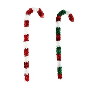 Tinsel Candy Cane Lawn Décor, 4-ft.