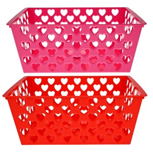 Large Rectangular Valentine's Day Heart Baskets,
