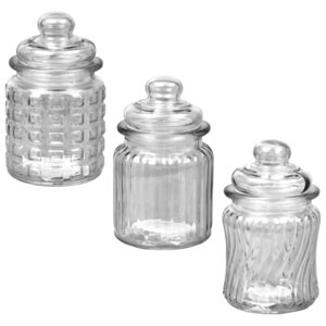 Glass Candy Jars with Tight-Sealing Lids, 5.125x3 in.