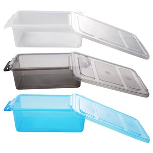 Translucent Plastic Storage Boxes with Clip-Lock Lids, 8.75x6