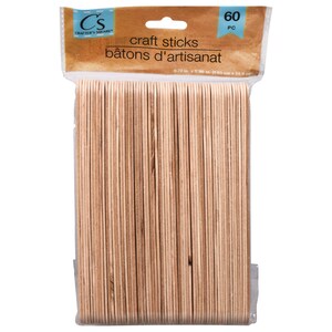 Kole Imports CC604-100 4.5 in. Flat Natural Wood Craft Sticks, Pack of 100,  100 - King Soopers