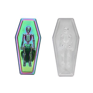 Halloween Coffin-Shaped Plastic Containers, 7.625x3.5x2-in.