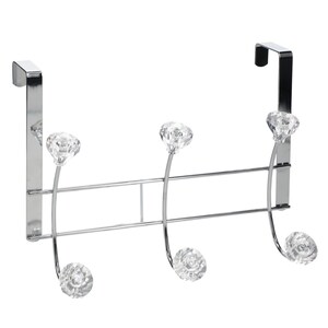 Simplify Clear Crystal 6 Over-The-Door Hooks