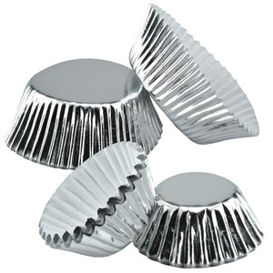 STANDARD Foil Cupcake Liners / Baking Cups – 500 ct sleeve – SILVER – Cake  Connection